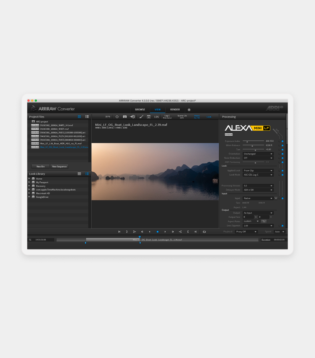 ARRIRAW Converter: Real-time processing of camera raw data